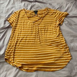 Yellow and white stripped t shirt